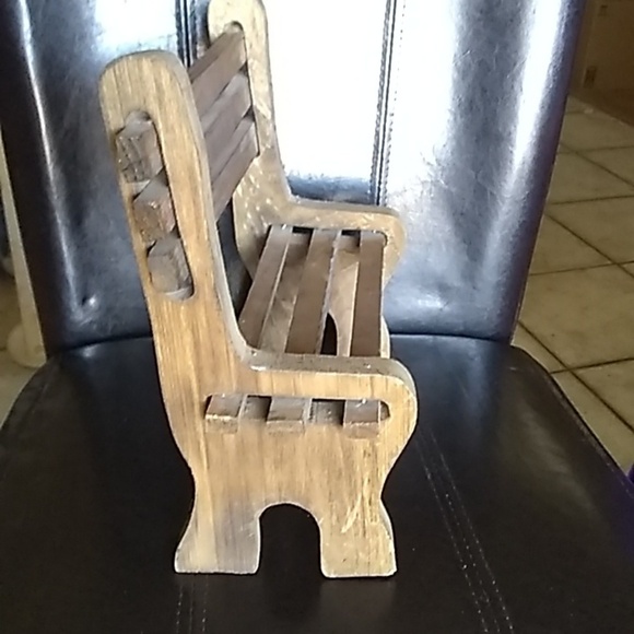 Handcrafted Wooden Doll-sized Bench - Picture 6 of 7